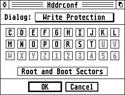 Hddrconf, write protection